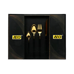 CUTLERY SET 24PC AYD 16919-7 BLACK ST Default Title - MamasJan Crockery
