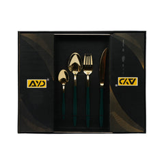 CUTLERY SET 24PC AYD 16919-6 GREEN ST Default Title - MamasJan Crockery
