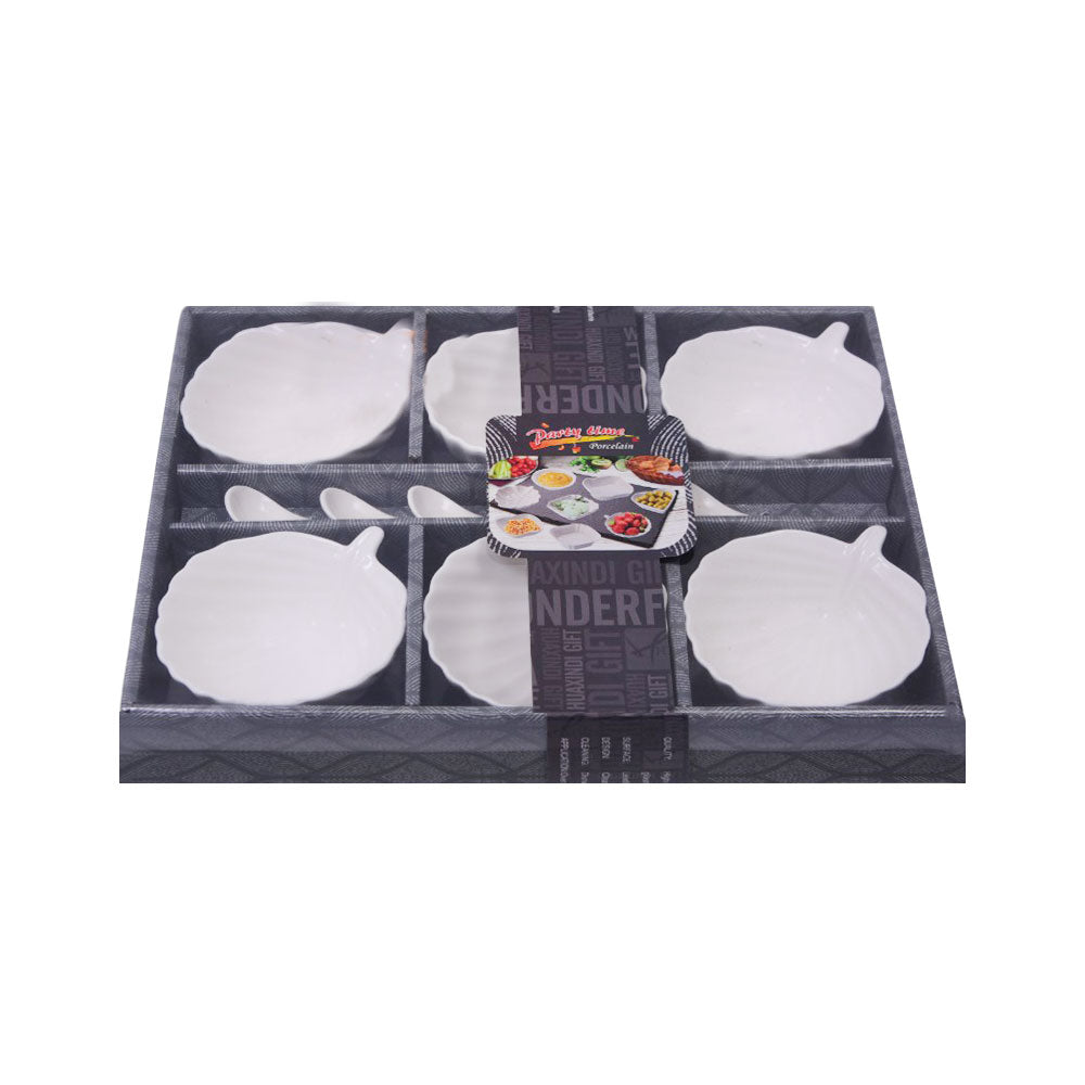 BOWL SET 6PC WITH SPOON PORCELAIN IR J11-3 Default Title - MamasJan Crockery