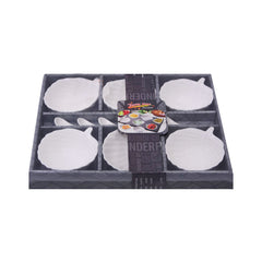 BOWL SET 6PC WITH SPOON PORCELAIN IR J11-3 Default Title - MamasJan Crockery