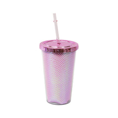 MUG WITH STRAW ACRYLIC 450 ML IR JL450339 Default Title - MamasJan Crockery