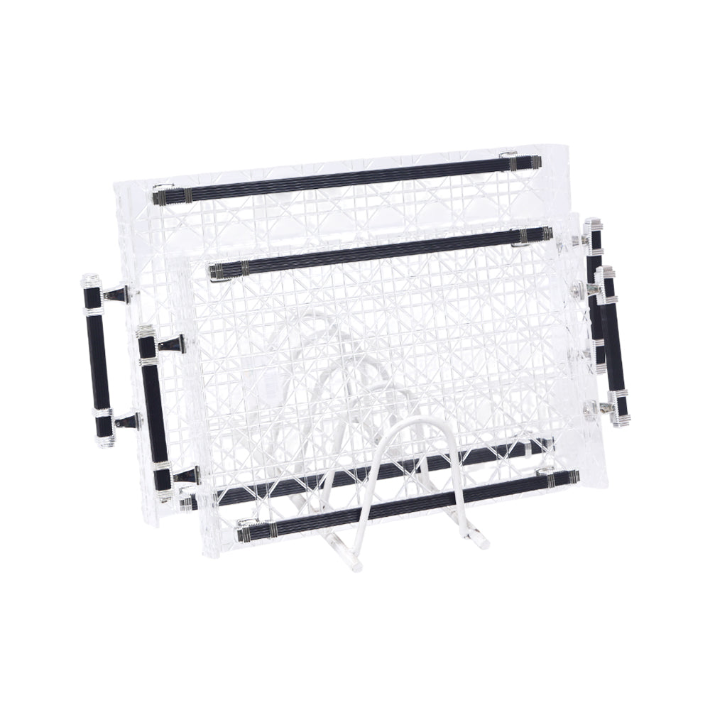 TRAY SET 2PC ACRYLIC IR YZ217 Default Title - MamasJan Crockery