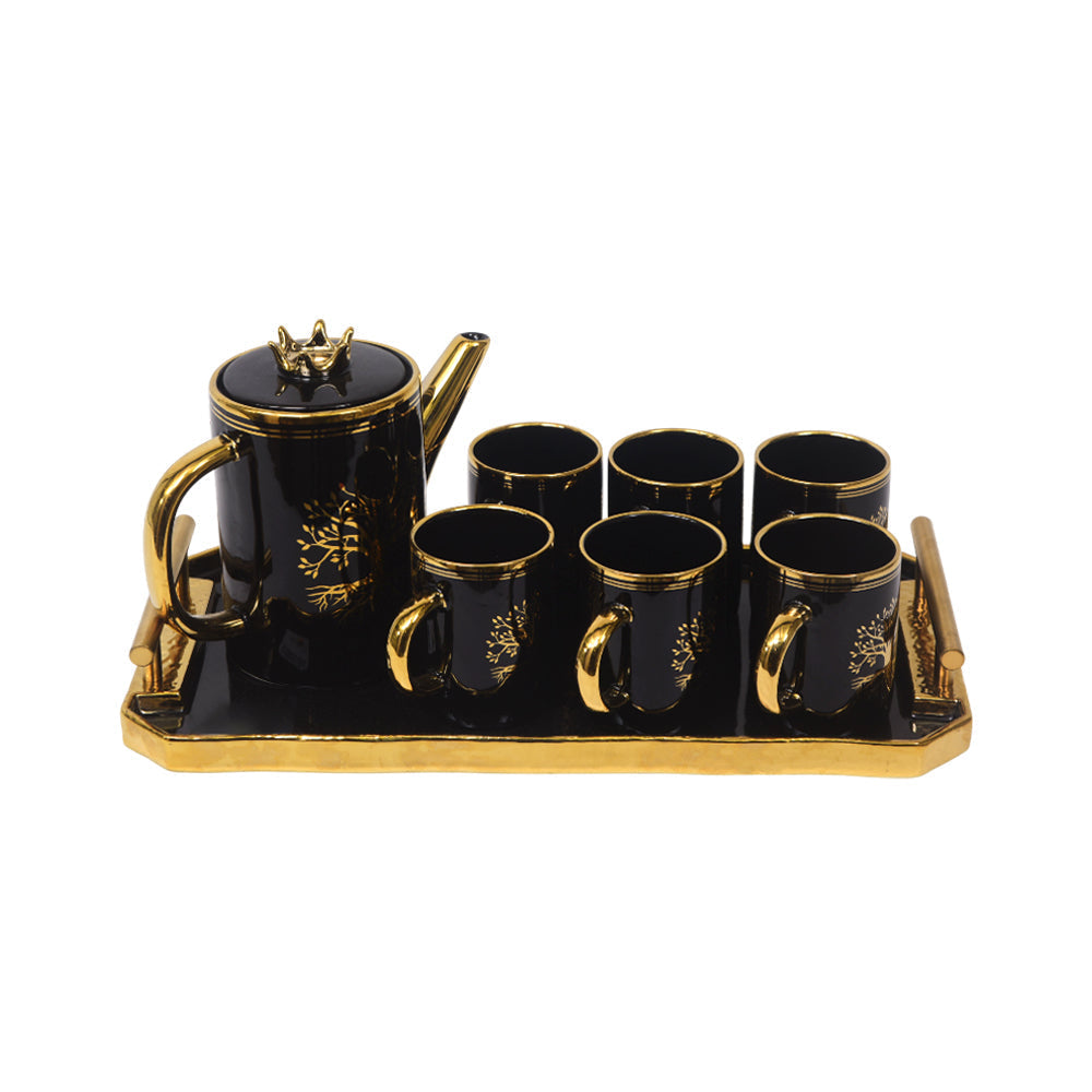 COFFEE SET 9PC CERAMIC SHINE COLLECTION TS12 BLACK Default Title - MamasJan Crockery