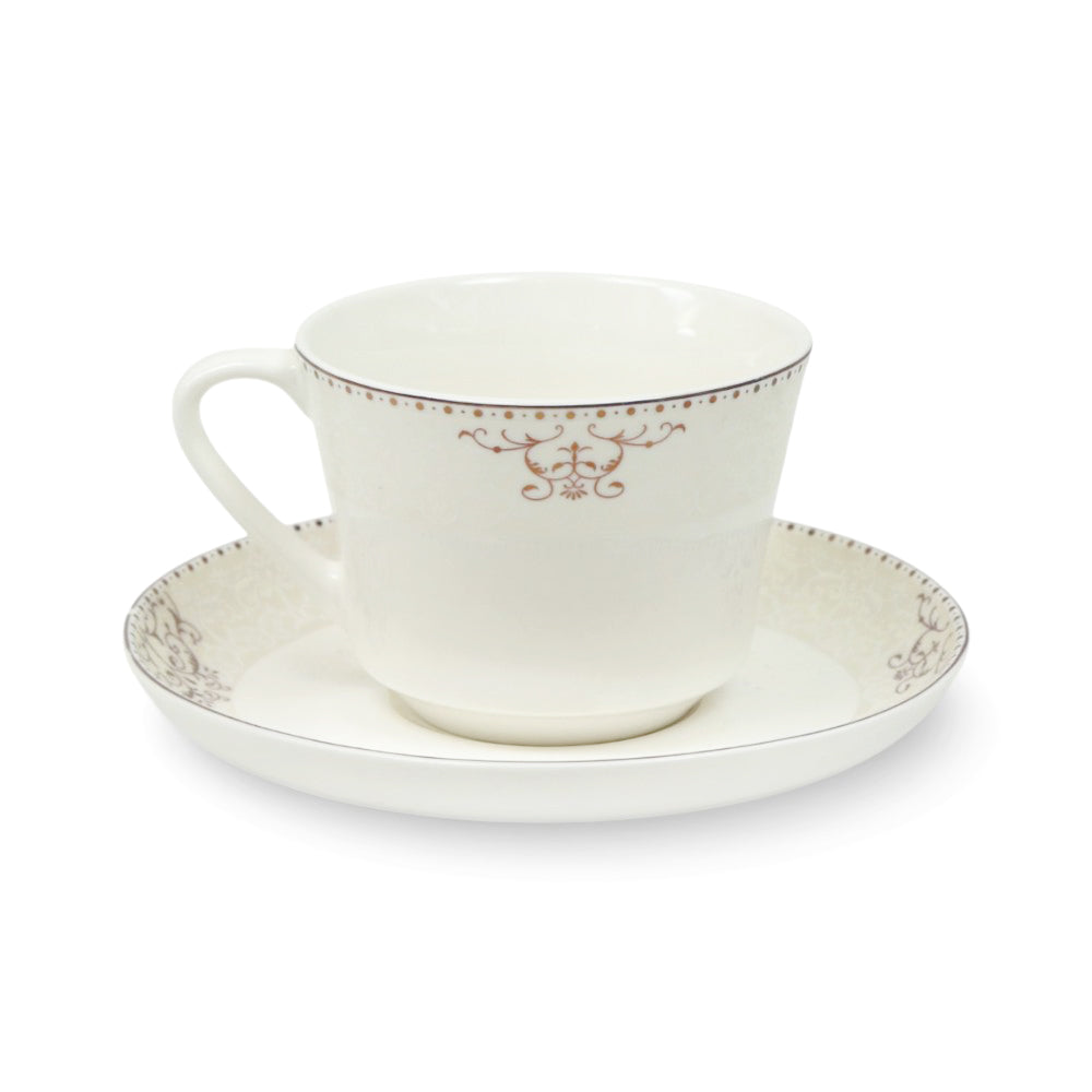 CUP & SAUCER BONE CHINA JA003 TMC (Pack of 6) Default Title - MamasJan Crockery