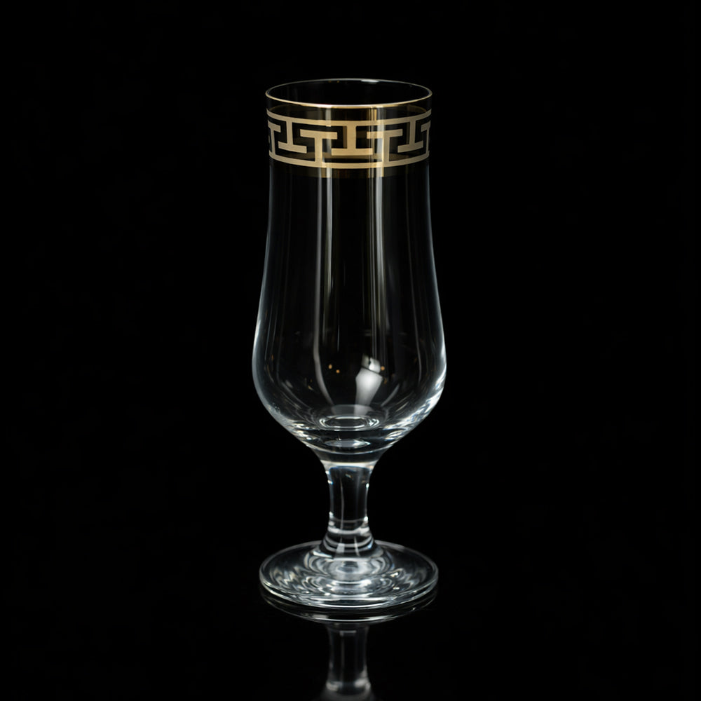 GLASS PSB TULIP HAND CUT GOLD 44169-HGB022 (Pack of 6) Default Title - MamasJan Crockery