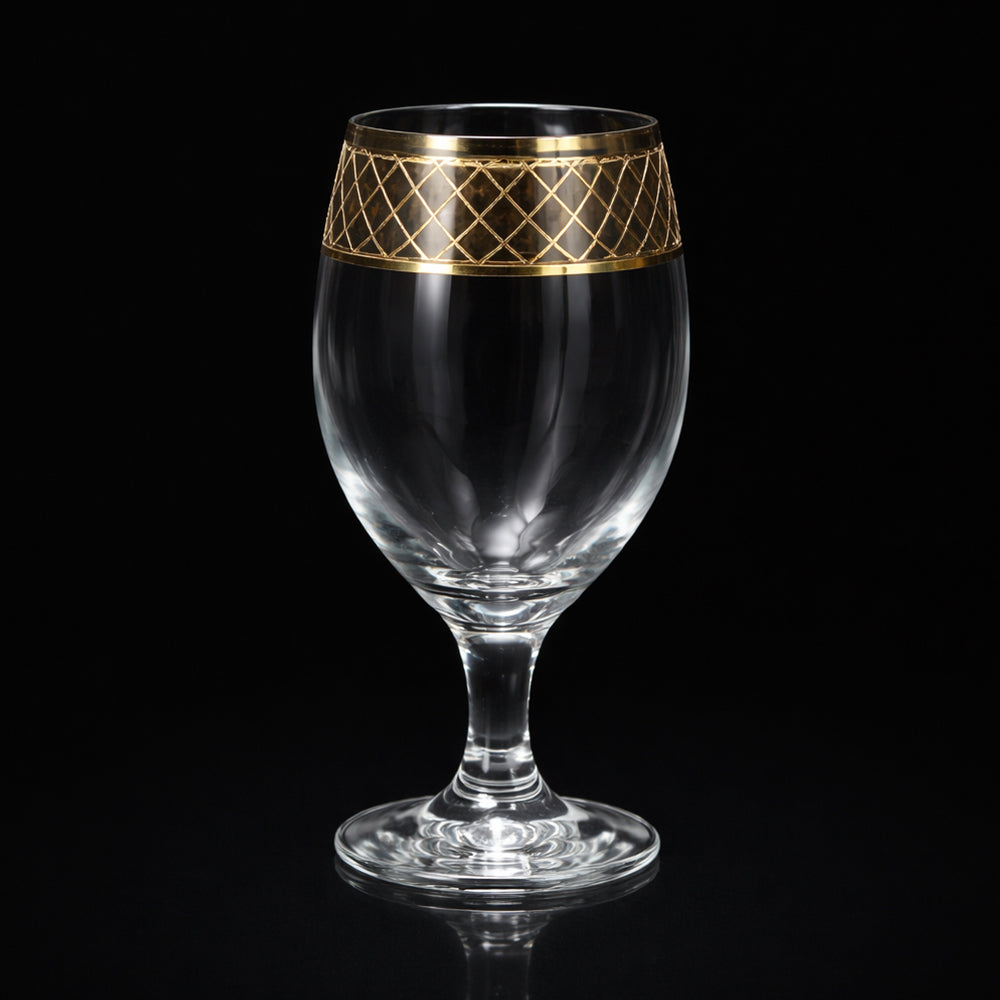 GLASS PSB BISTRO HAND CUT GOLD 44417-HGB024 (Pack of 6) Default Title - MamasJan Crockery