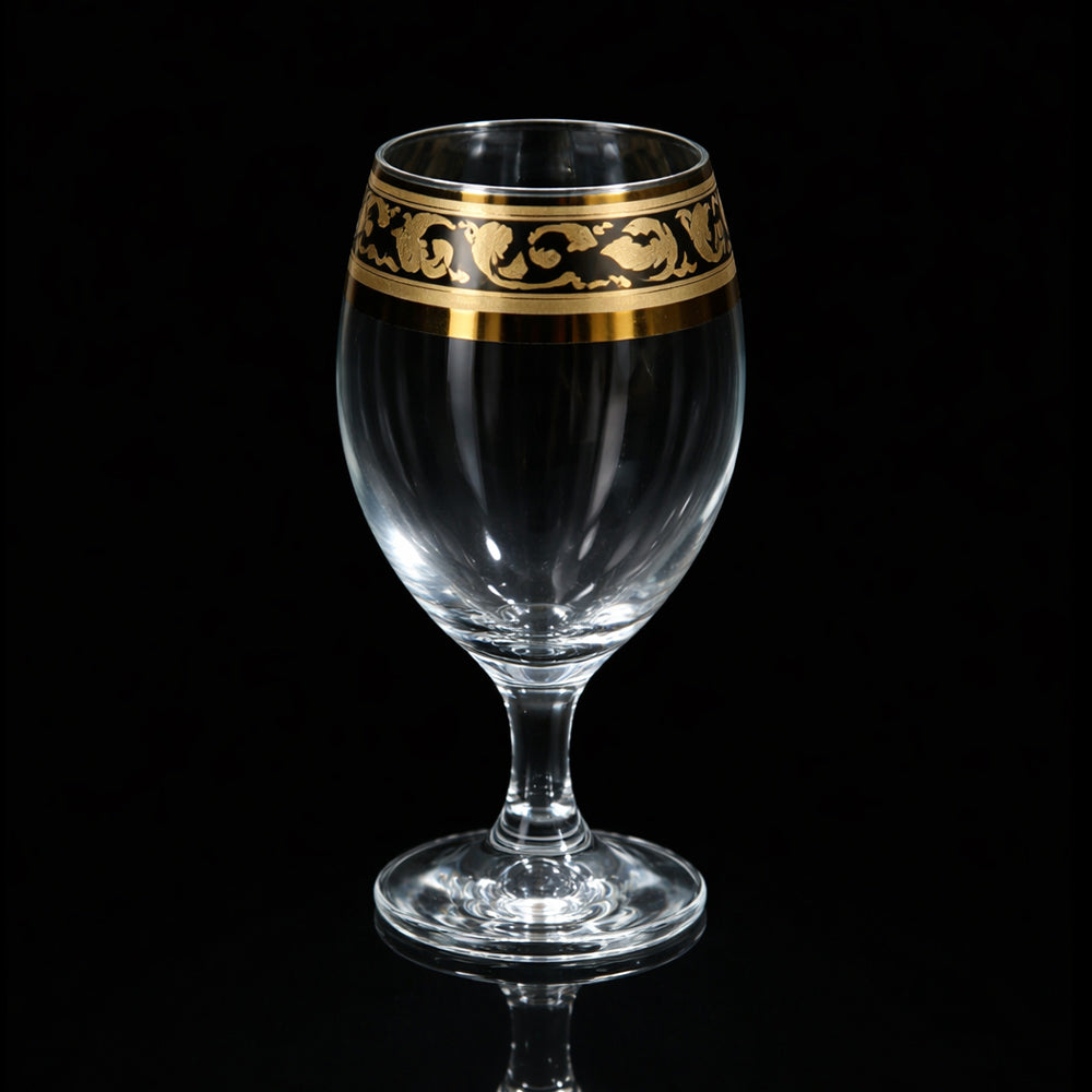 GLASS PSB BISTRO HAND CUT GOLD 44417-HGC04 (Pack of 6) Default Title - MamasJan Crockery