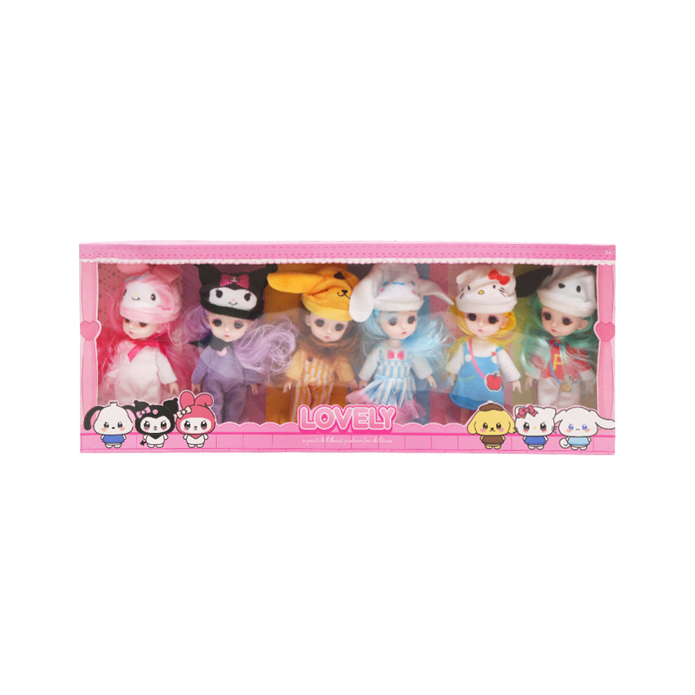 113-A1 LOVELY DOLL SET 6INCH 6PCS A.I Default Title - MamasJan Toys