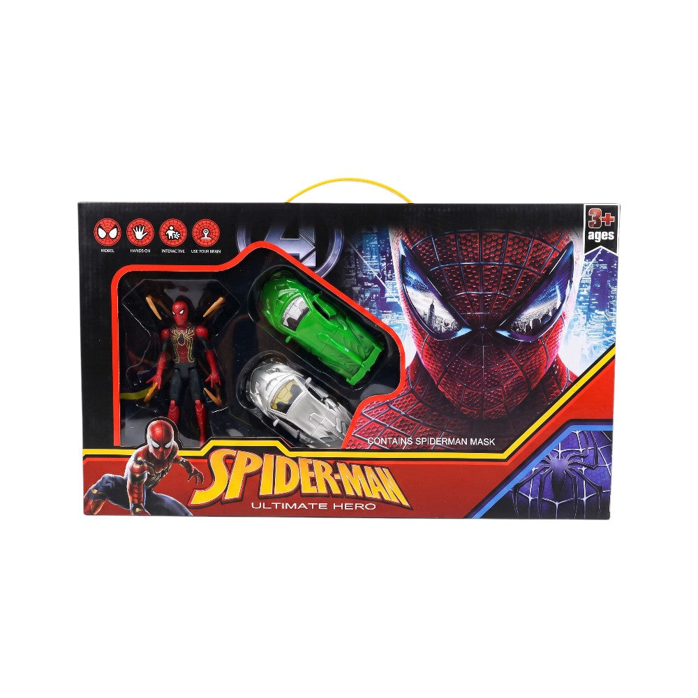 0812B-7 PULL BACK CAR SET W-SPIDERMAN FIGURE A.I Default Title - MamasJan Toys