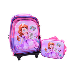 10862-28 SCHOOL BAG W-TROLLEY SOFIA EMBOSSED IR 16INCH Default Title - MamasJan Toys