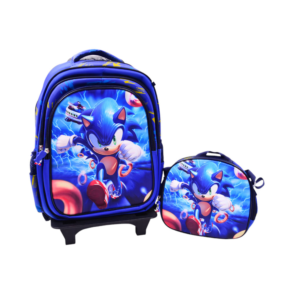 10862-24 SCHOOL BAG W-TROLLEY SONIC EMBOSSED IR 16INCH Default Title - MamasJan Toys