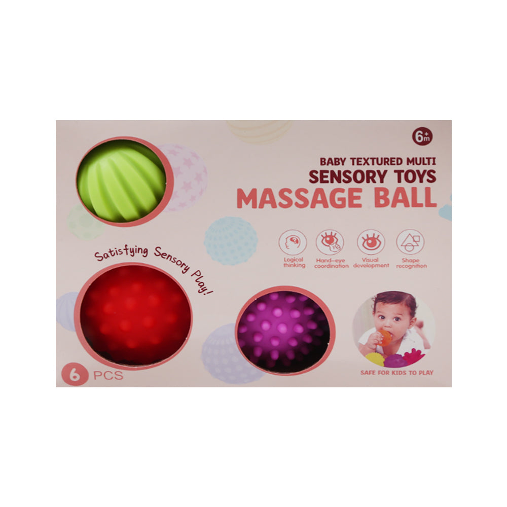 A023 SENSORY TOYS MASSAGE BALL 6PC SET IR Default Title - MamasJan Toys