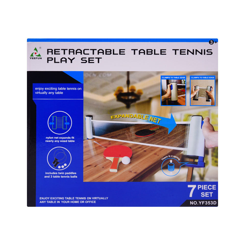 YF353D RETRACTABLE TABLE TENNIS 7PC PLAYSET IR Default Title - MamasJan Toys