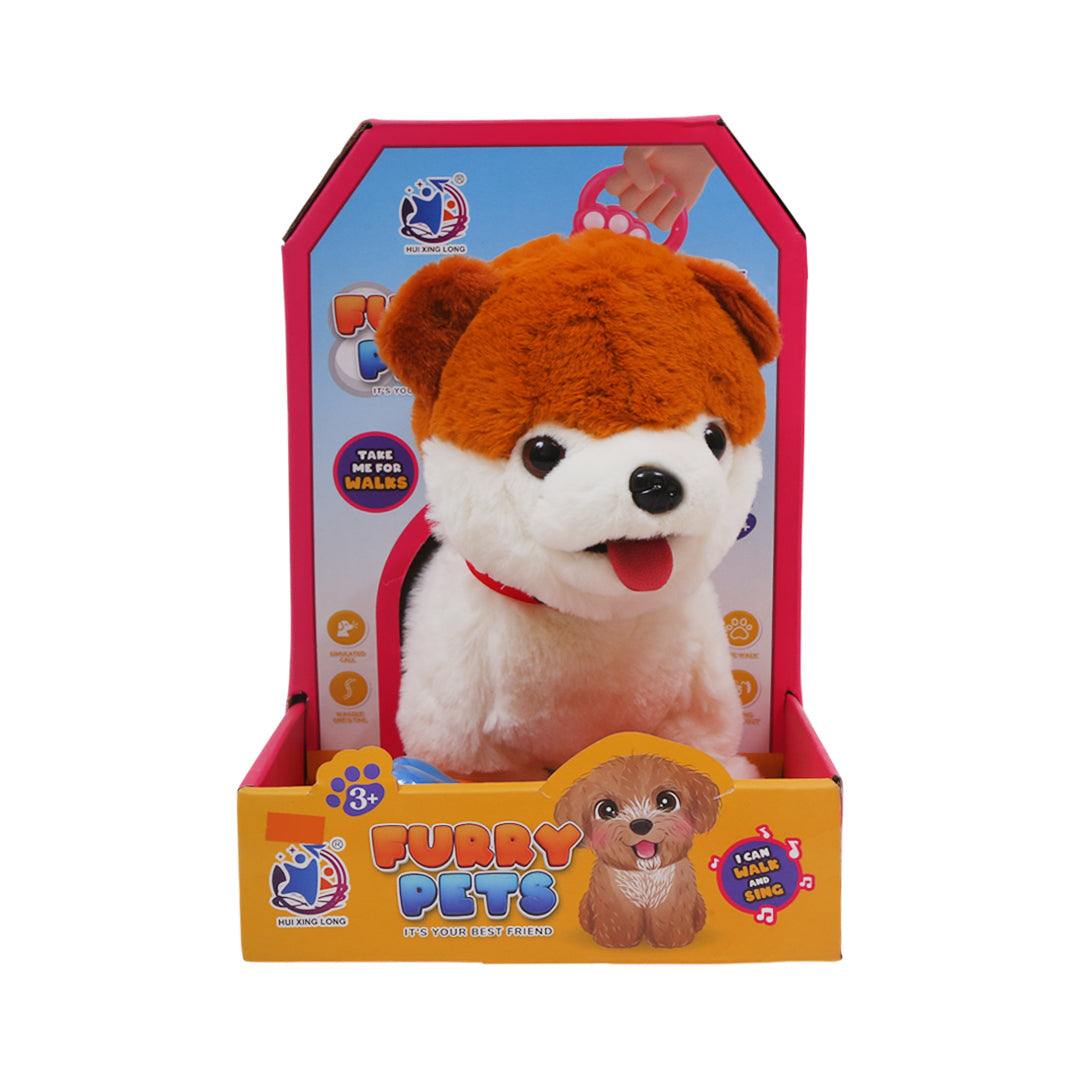 55F-23 FURRY PETS WHITE WALKING DOG IR Default Title - MamasJan Toys