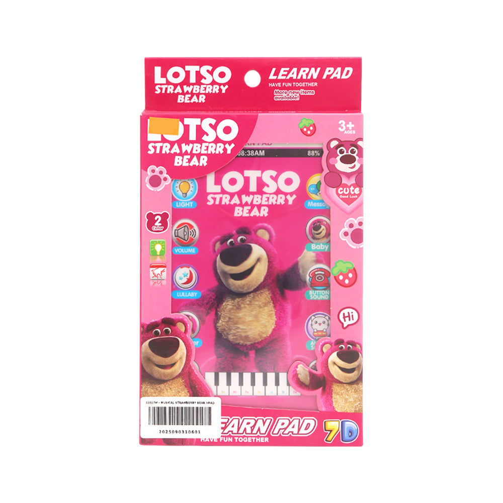 12027M MUSICAL STRAWBERRY BEAR I-PAD A.I Default Title - MamasJan Toys