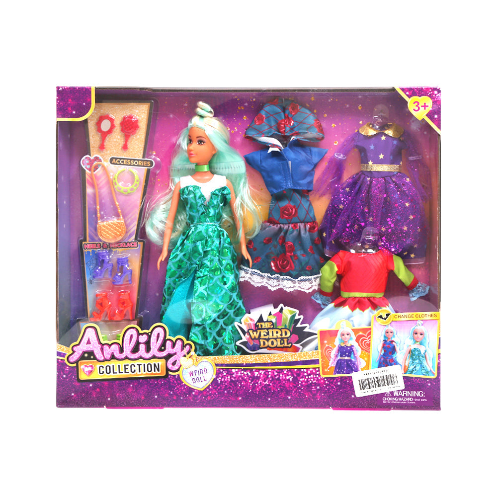 616269 ANLILY 11.5 INCH DOLL W-DRESS A.I Default Title - MamasJan Toys