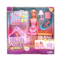 616308 ANLILY DOLL W-BABY & CRADLE A.I Default Title - MamasJan Toys