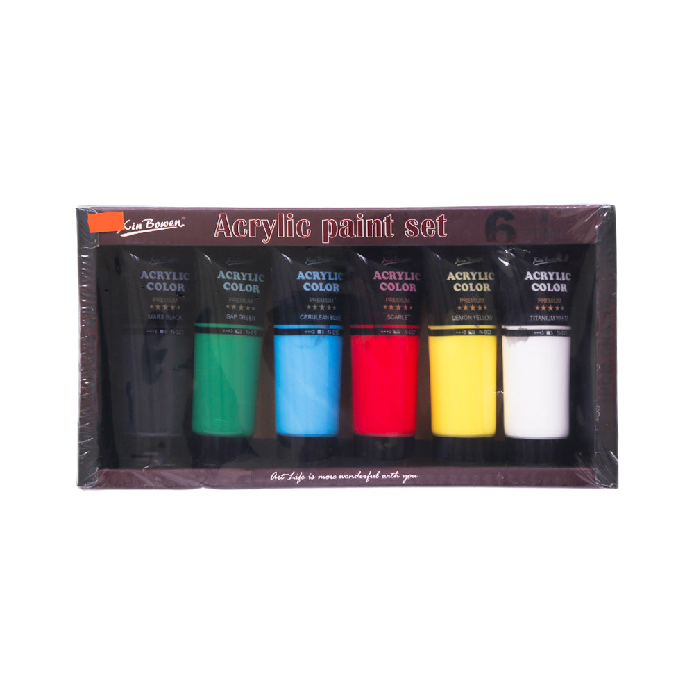 XBW0616R-6 METALLIC ACRYLIC 6PC SET 75ML Default Title - MamasJan Toys