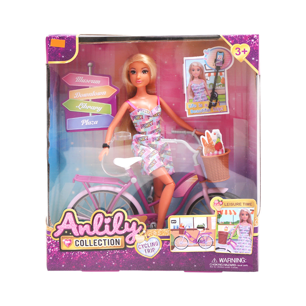 616265 ANLILY COLLECTION DOLL WITH CYCLE IR Default Title - MamasJan Toys