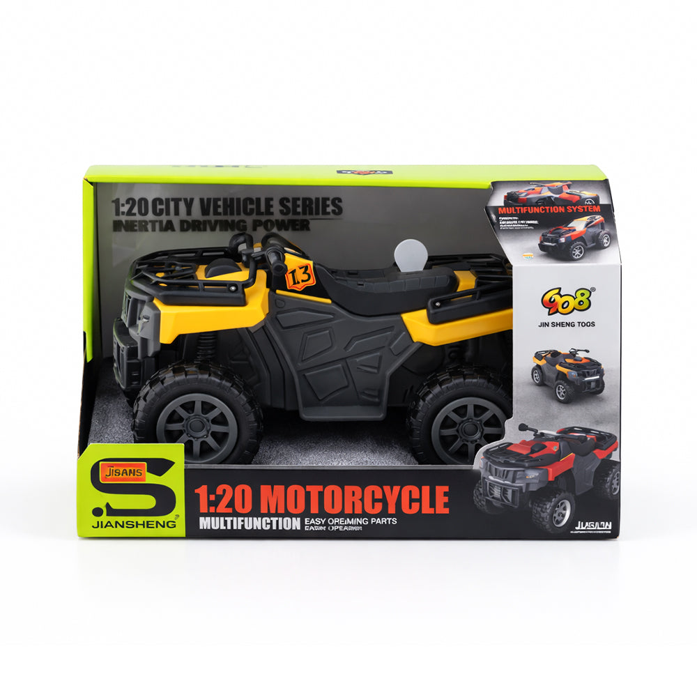 JS195 MOTORCYCLE 4-WHEEL YELLOW IR Default Title - MamasJan Toys