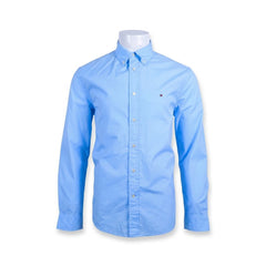 TH MEN L/S BUTTON DOWN SHIRT MW39988-100 BLU M (IR) Default Title - MamasJan mens wear