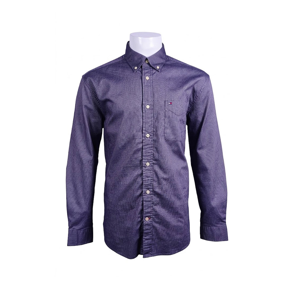 TH MEN L/S BUTTON DOWN SHIRT 78E5393-079 GRY M (IR) Default Title - MamasJan mens wear