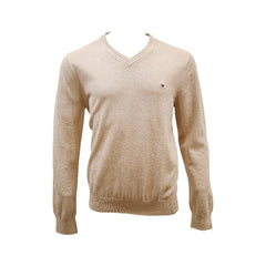 TH MEN L/S V-NECK SWEATER 78J8323-280 SKN M (IRW) Default Title - MamasJan mens wear