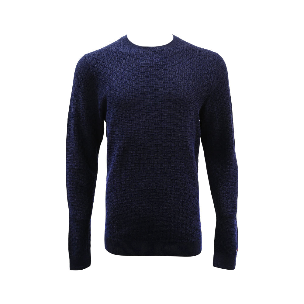 TH MEN L/S R-NECK SWEATER MW35685-401 NVY L (IRW) XL - MamasJan mens wear