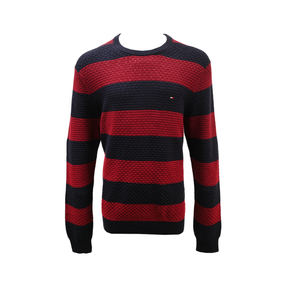 TH MEN L/S R-NECK SWEATER MW37899-970 MULTI L (IRW) Default Title - MamasJan mens wear