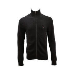 TH MEN L/S F-ZIPPER SWEATER MW37960-001 BLK S (IRW) Default Title - MamasJan mens wear