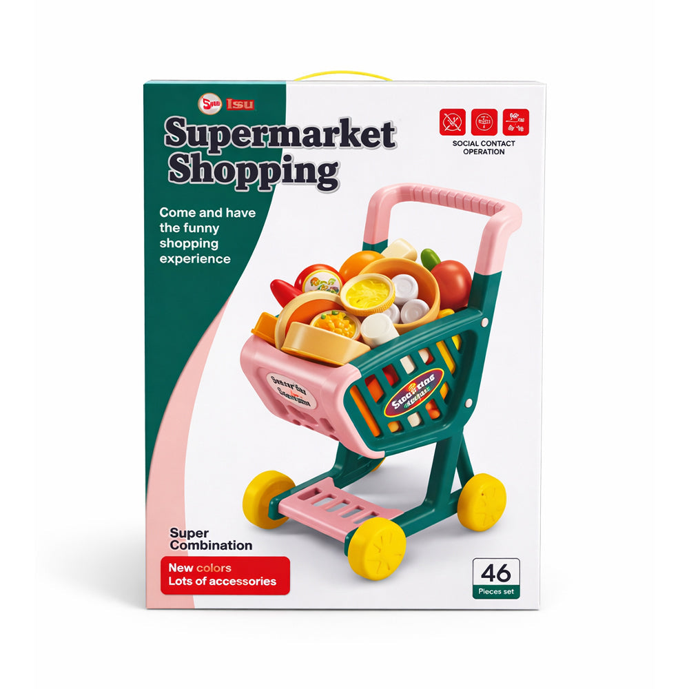 K-212 SUPER MARKET SHOPPING CART 46PCS A.I Default Title - MamasJan Toys