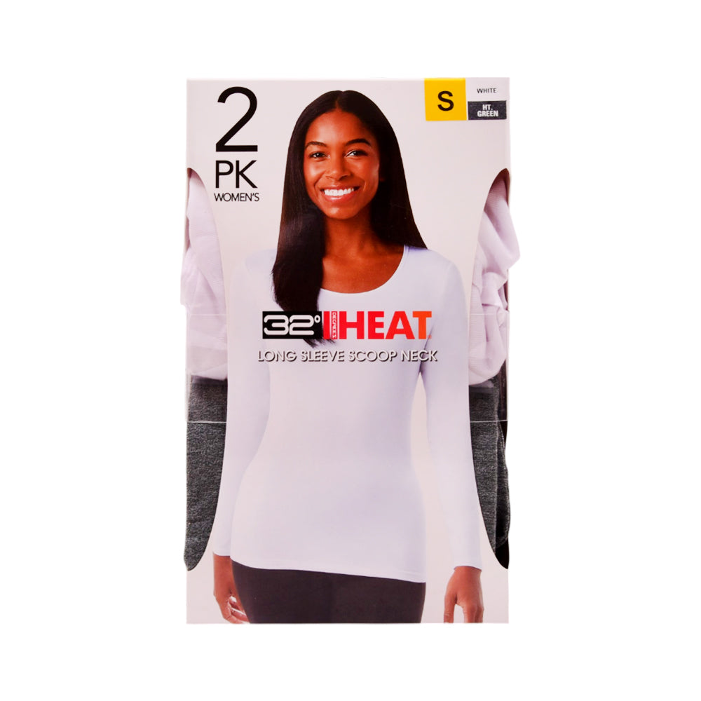 LADIES HEAT-32 WARMER SHIRT P-2 GRY/WHT S (IR) Default Title - MamasJan mens wear