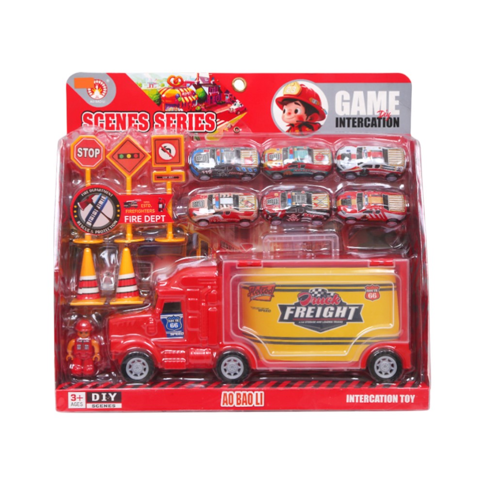 3389-3C FIRE RESCUE CAR CARRIER A.I Default Title - MamasJan Toys