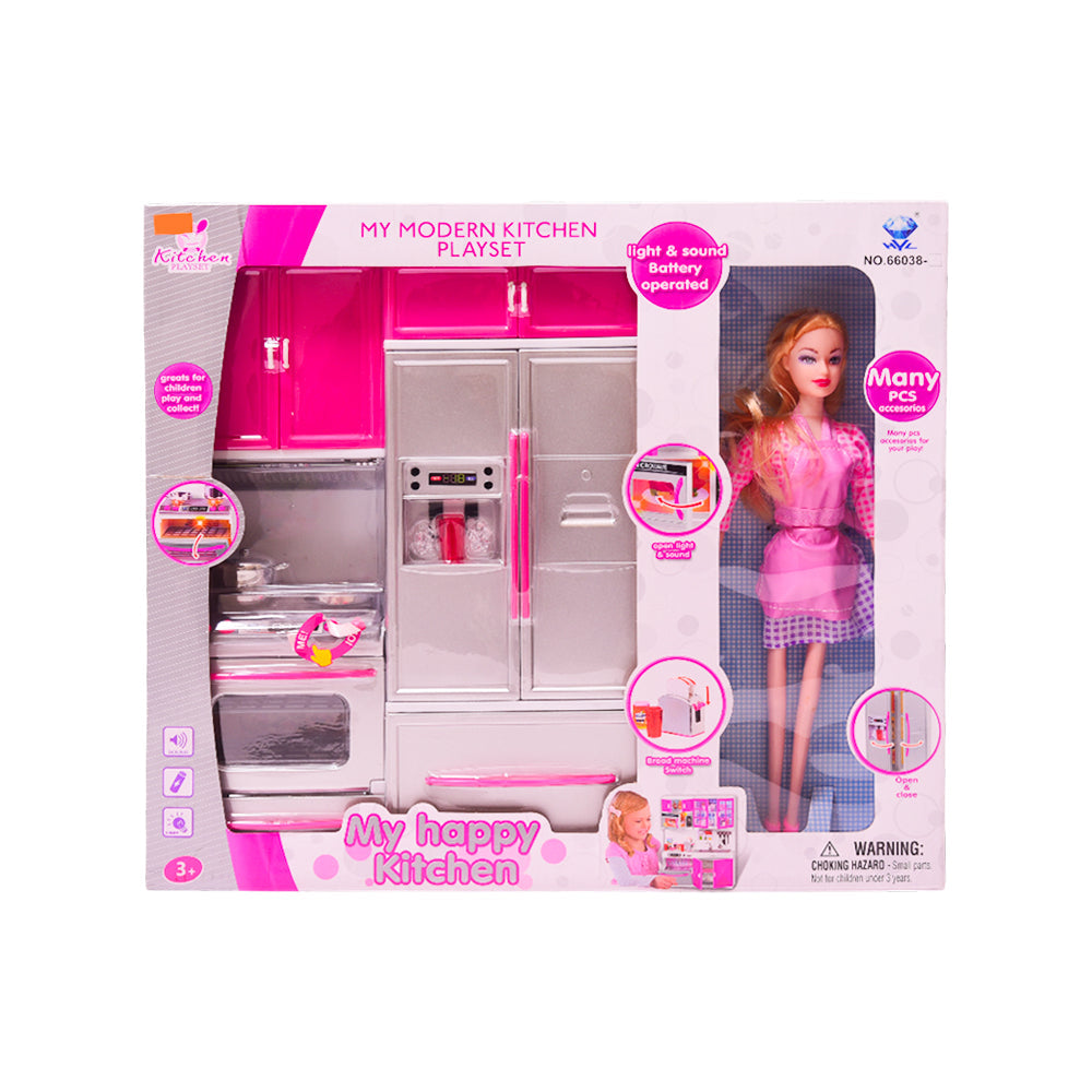 66038 KITCHEN SET PURPLE W-DOLL A.I Default Title - MamasJan Toys