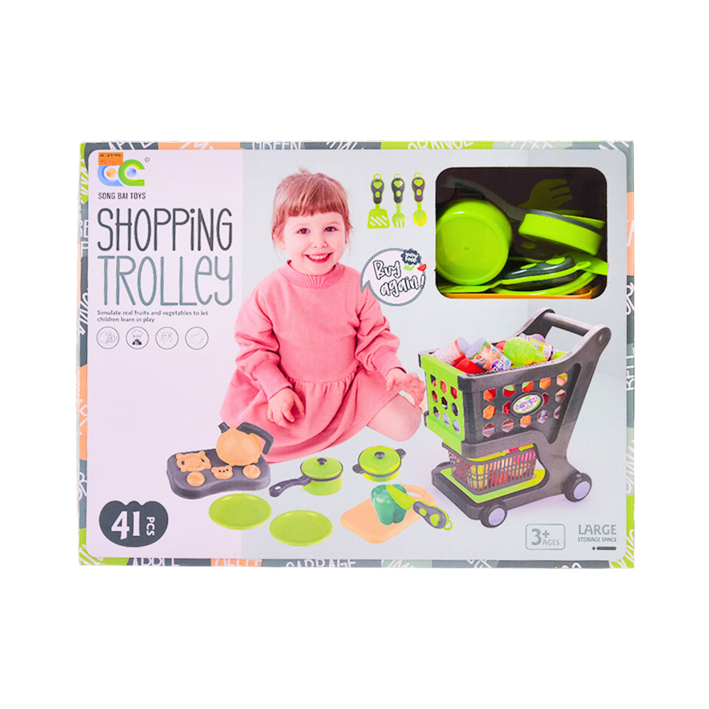 666-11E SHOPPING TROLLEY GREEN A.I Default Title - MamasJan Toys