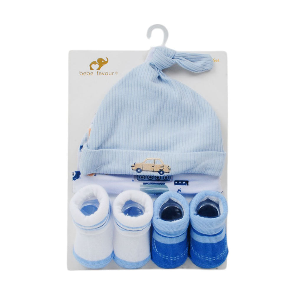 BABY 2PC CAP W-2PAIR BOOTIES MZW-25 JD-10 Default Title - MamasJan KidsWear