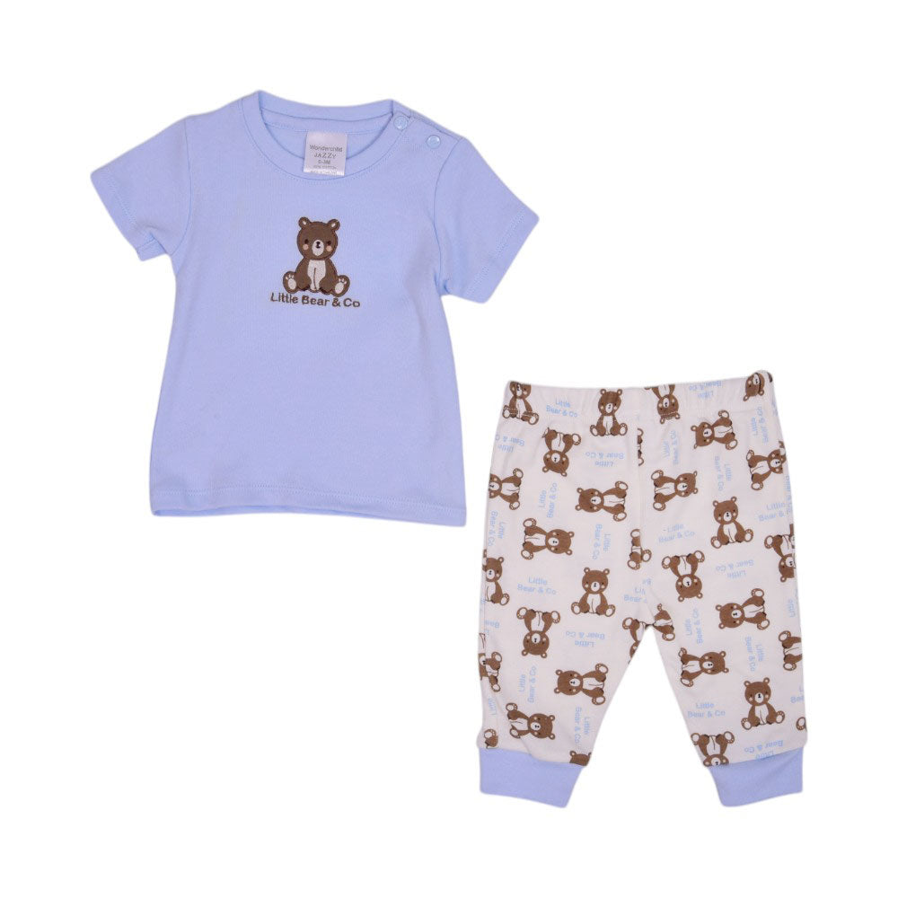 BOYS S/S 2PC PAJAMA SUIT MZW-25 0-3M 247-022 THAI Default Title - MamasJan KidsWear