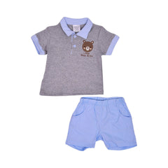 BOYS S/S 2PC KNICKER SUIT MZW-25 0-3M 247-025 THAI Default Title - MamasJan KidsWear