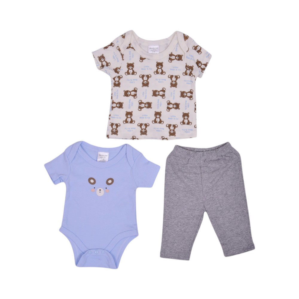 BOYS S/S 3PC PAJAMA SUIT MZW-25 0-3M 247-032 THAI Default Title - MamasJan KidsWear