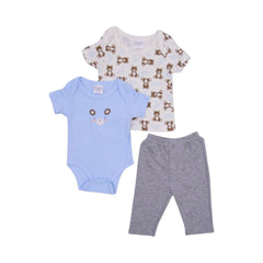 BOYS S/S 3PC PAJAMA SUIT MZW-25 3-6M 247-032 THAI Default Title - MamasJan KidsWear