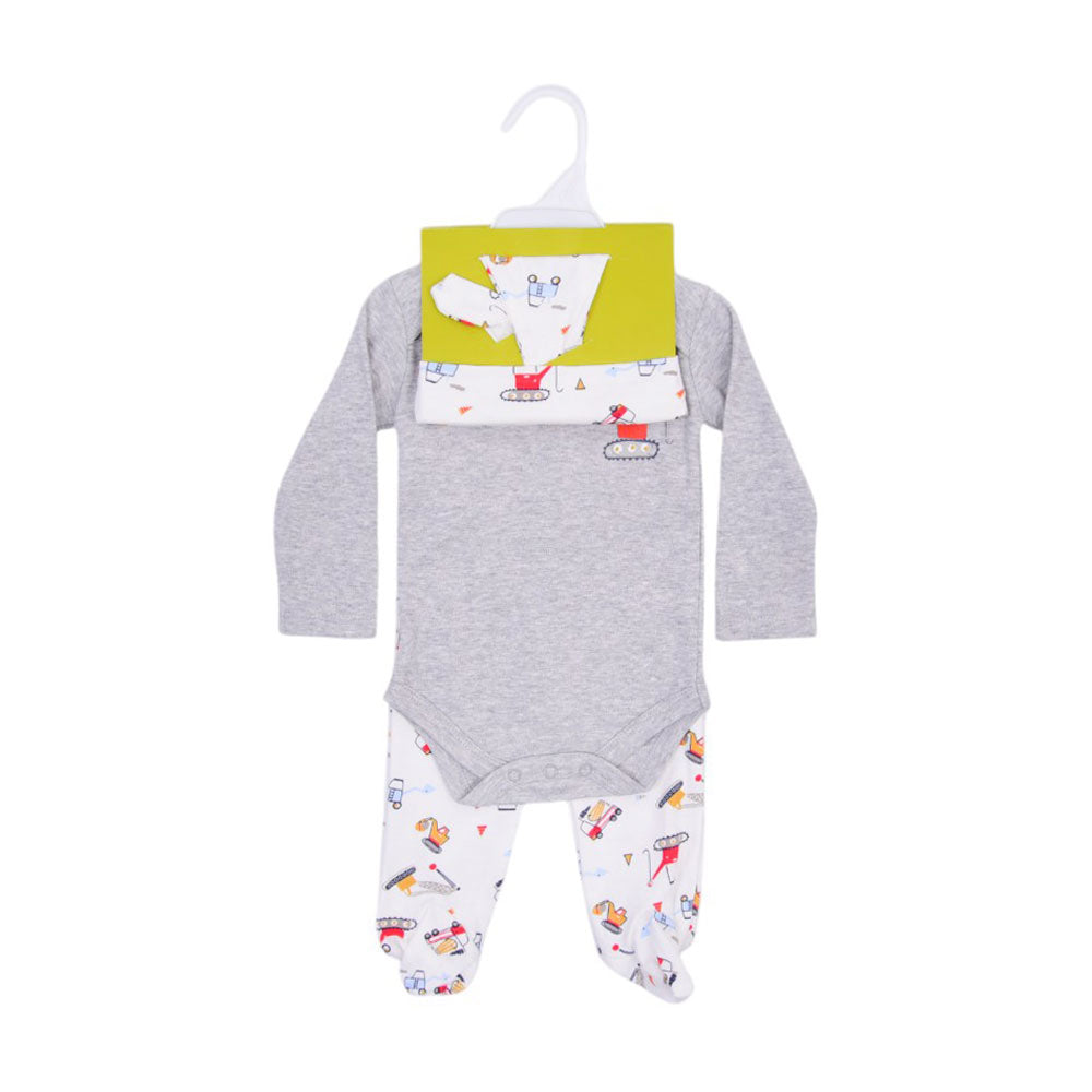 BOYS L/S 3PC PAJAMA SUIT L/W MZS-25 0-3M M&P002 Default Title - MamasJan KidsWear