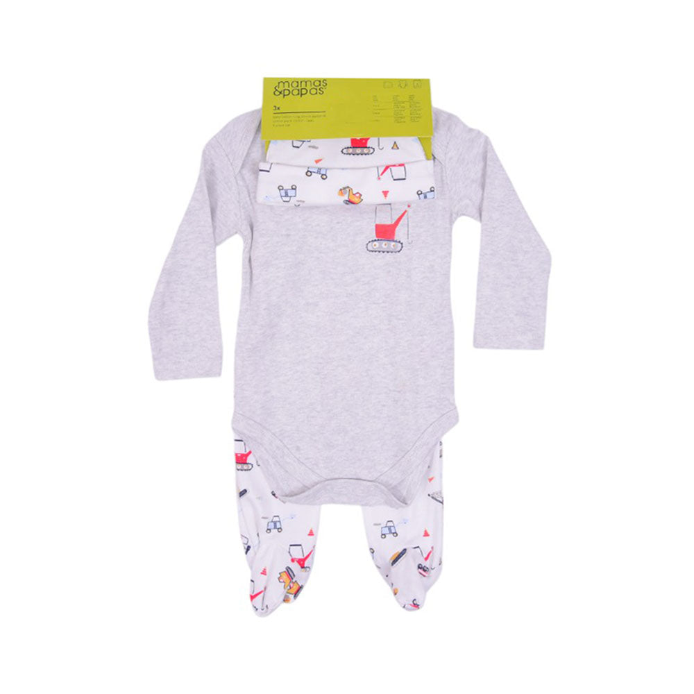 BOYS L/S 3PC PAJAMA SUIT L/W MZS-25 6-9M M&P002 Default Title - MamasJan KidsWear