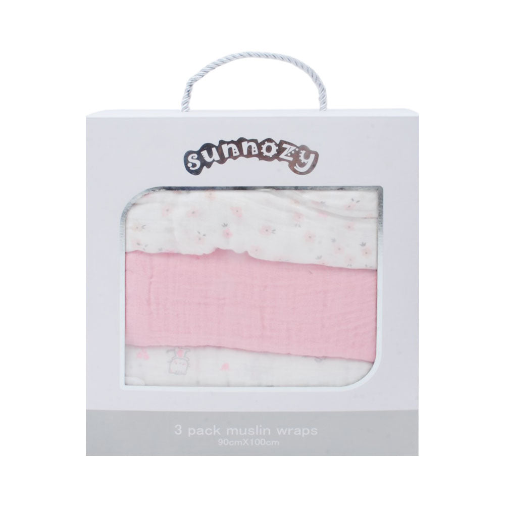 BABY 3PC WRAPPING SHEET COTTON 12X12 MZS-25 MSL087B Default Title - MamasJan KidsWear