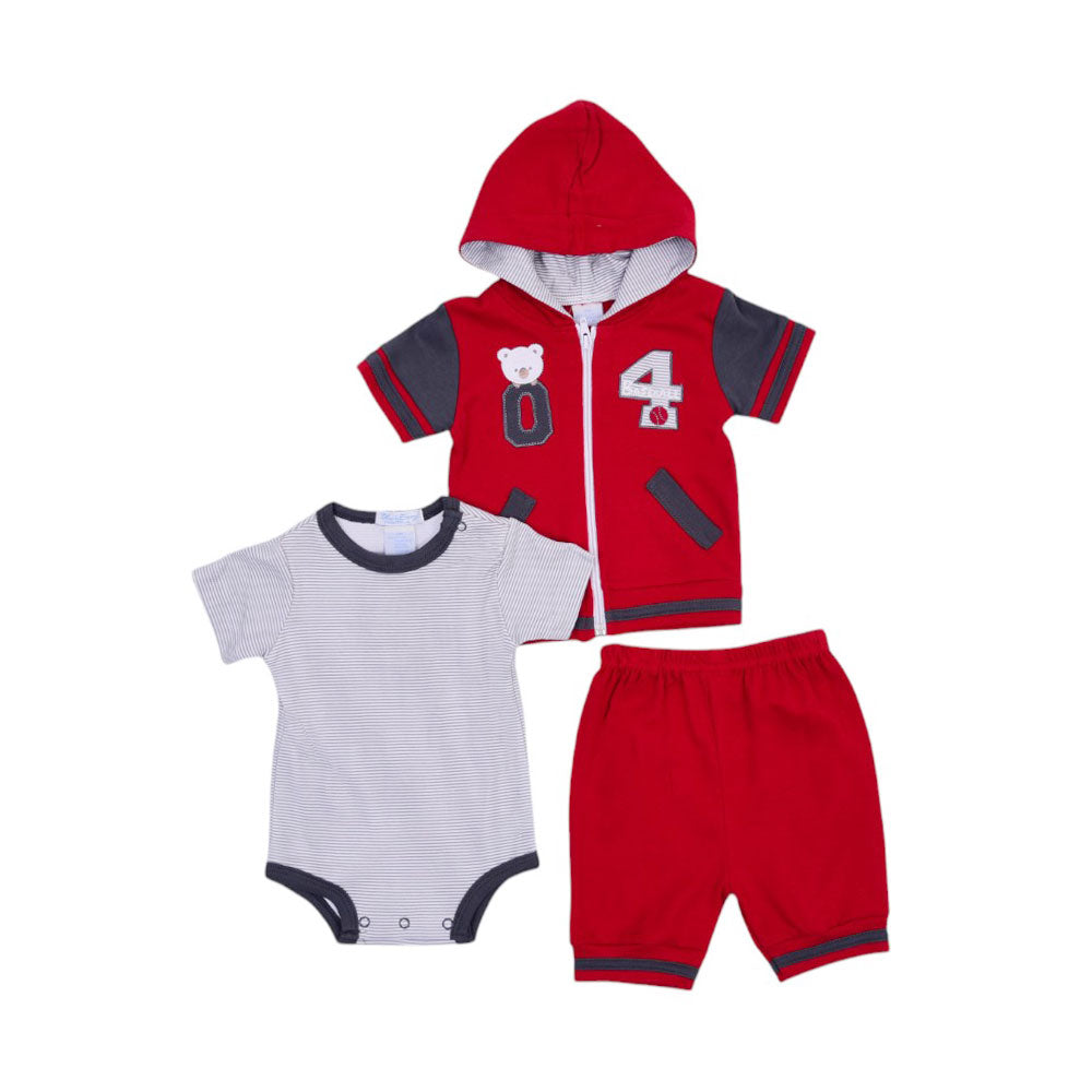 BOYS S/S 3PC KNICKER SUIT HOODED MZS-25 3-6M 007A Default Title - MamasJan KidsWear