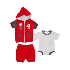 BOYS S/S 3PC KNICKER SUIT HOODED MZS-25 6-9M 007A Default Title - MamasJan KidsWear