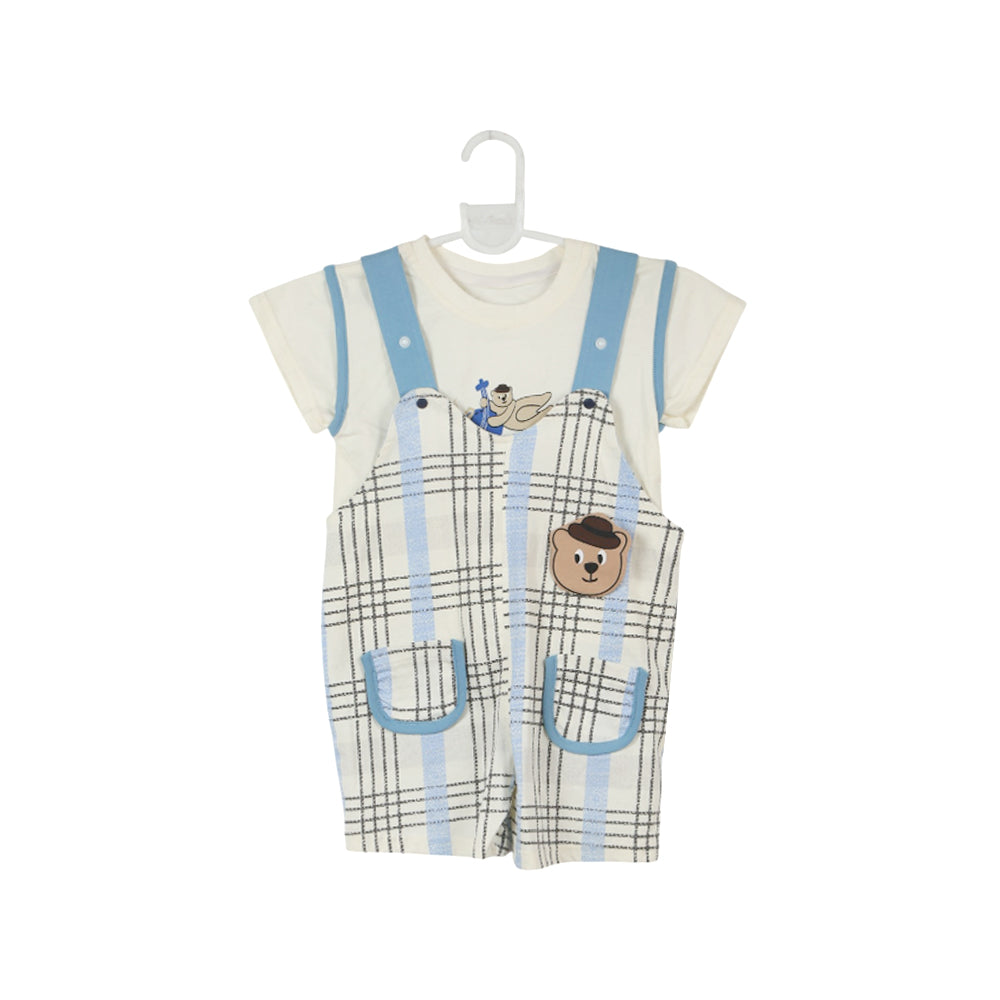 BOYS S/S 2PC ROMPER MZS-25 0-3M P07 W.G Default Title - MamasJan KidsWear