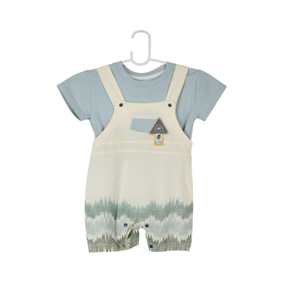 BOYS S/S 2PC ROMPER MZS-25 0-3M P010 W.G Default Title - MamasJan KidsWear