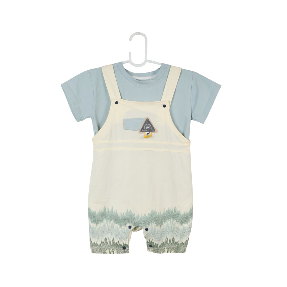 BOYS S/S 2PC ROMPER MZS-25 6-9M P010 W.G Default Title - MamasJan KidsWear