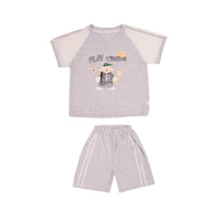 BOYS S/S 2PC KNICKER SUIT MZS-25 3-4 YEAR P-0210 W/G Default Title - MamasJan KidsWear