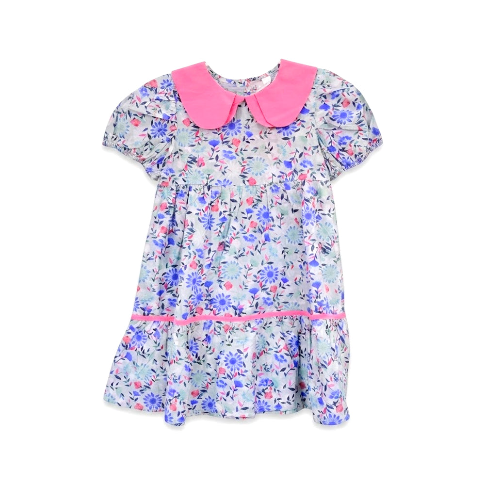 GIRLS S/S PRINTED FROCK MZS-25 4-5 YEAR A-9 W/G Default Title - MamasJan KidsWear